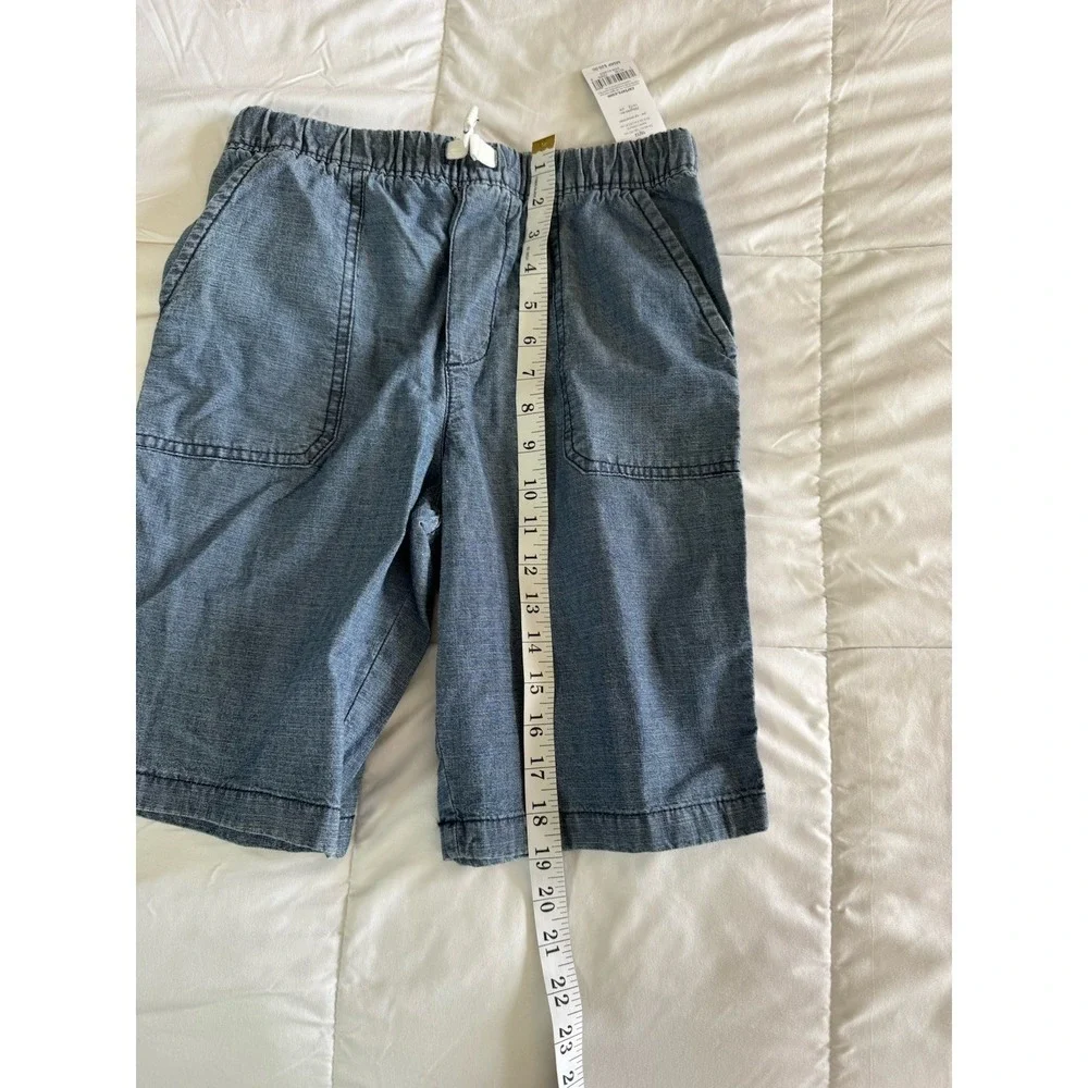 New Carter's Boy Pull-On Shorts Denim 10/12 Drawstring Stretch Blue 9